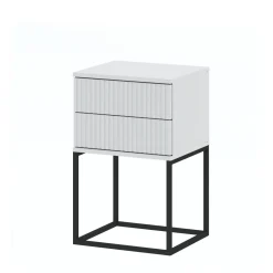 Szafki Nocne|Szafki| Szafka nocna z 2 szufladami biała NOTTE