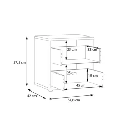 Szafki Nocne|Szafki|FORTE Szafka nocna z ryflowaniem RANKIN