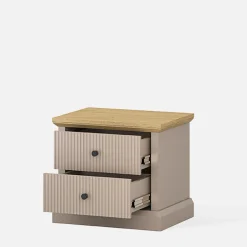 Szafki Nocne|Szafki|inny Szafka nocna z szufladami IDELLO taupe dąb kamienny