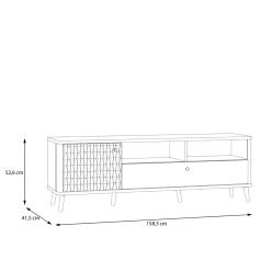 FORTE Szafka pod telewizor z ryflowaniem FIXSMILE 158.3 cm