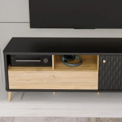 Szafki Rtv|Szafki|FORTE Szafka pod telewizor z ryflowaniem FIXSMILE 138.3 cm