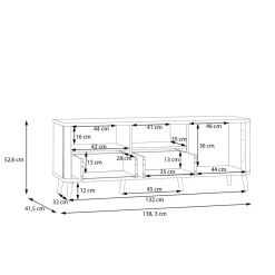 Szafki Rtv|Szafki|FORTE Szafka pod telewizor z ryflowaniem FIXSMILE 138.3 cm