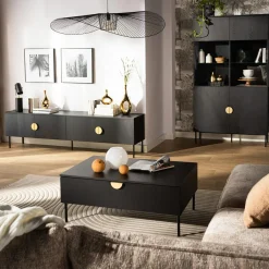 inny Szafka RTV czarna MOND 200 cm