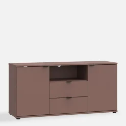 Szafki Rtv|Szafki|FORTE Szafka RTV 2-drzwiowa z szufladami i wnęką GANYMEDE ceglasty