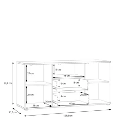 Szafki Rtv|Szafki|FORTE Szafka RTV 2-drzwiowa z szufladami i wnęką GANYMEDE ceglasty