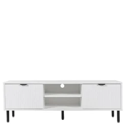 Szafka RTV ryflowana biała WAVE