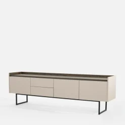 LENART Szafka RTV ryflowana z oświetleniem LAGO 192 cm