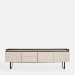 LENART Szafka RTV ryflowana z oświetleniem LAGO 192 cm