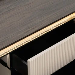 LENART Szafka RTV ryflowana z oświetleniem LAGO 192 cm