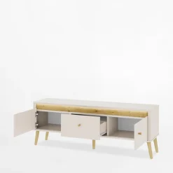 DiTrendi Szafka RTV z oświetleniem LORENA 155 cm kaszmir