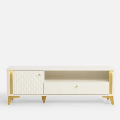 Szafki Rtv|Szafki|FORTE Szafka RTV z oświetleniem FORREST HILLS 140,4 cm