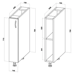 inny Szafka stojąca BASIC PLUS BP/D15 smoke green