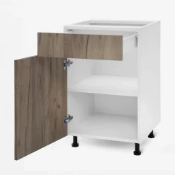 Szafki Kuchenne| Szafka stojąca z szufladą BASIC PLUS BP/D50SR1 dark rockfort hickory