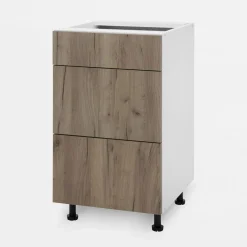 Szafka stojąca z szufladami BASIC PLUS BP/D45SR3 dark rockfort hickory