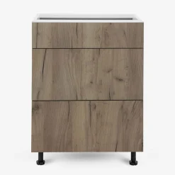 Szafki Kuchenne| Szafka stojąca z szufladami BASIC PLUS BP/D60S3 dark rockfort hickory