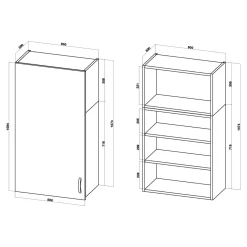 inny Szafka wisząca BASIC PLUS BPMI/60-1F cashmere