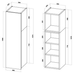 Szafki Kuchenne|inny Szafka wisząca wysoka BASIC PLUS BPMI/30-1F (72+36/1F) ramka szara