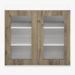 Szafka wisząca z witryną BASIC PLUS BP/G80W dark rockfort hickory