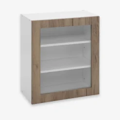 Szafka wisząca z witryną BASIC PLUS BP/G60W dark rockfort hickory