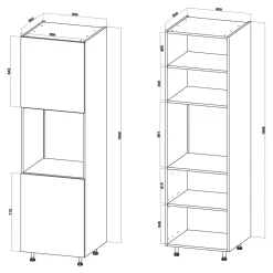 Szafka wysoka pod piekarnik BASIC PLUS BP/D60SP biały mat