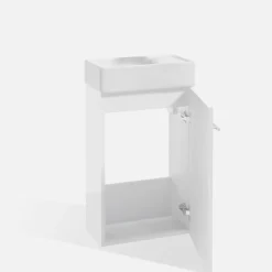 Szafki Umywalkowe|Szafki Umywalkowe|inny Szafka z umywalką biała KIM 40 cm