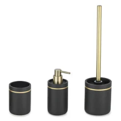 Estetica Szczotka do WC czarna ze złotym dekorem 36 cm