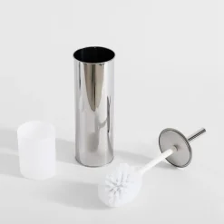 inny Szczotka do WC z pojemnikiem srebrna
