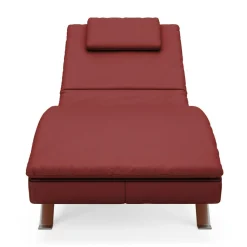 Trend Line Szezlong skórzany czerwony RELAX 90