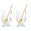 Szklanka na stópce WERONA, kpl. 2 szt. z łyżeczkami 310 ml