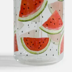 Szklanki I Kubki|inny Szklanka z bambusową pokrywką i słomką ARBUZY 500 ml