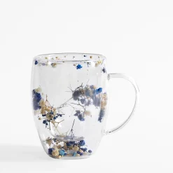 Szklanki I Kubki|inny Szklanka z podwójną ścianką NIEBIESKIE KWIATY 350 ml