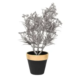 Sztuczna roślina w kolorze srebrnym w doniczce 24 cm MIX