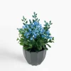 inny Sztuczny kwiat w doniczce niebieski 20 cm