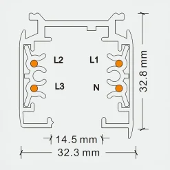 TK Tomasz Krywult Szyna montażowa trójobwodowa czarna TRACER 100 cm