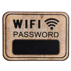 Tablica ścienna z napisem WIFI PASSWORD MIX