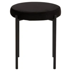 Taboret welurowy czarny ARGINO