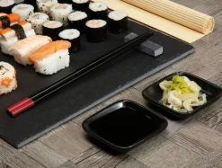 Miski, Patery I Półmiski| Taca łupkowa do serwowania przekąsek 30x30 cm