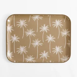 inny Taca z melaminy w palmy 36,5x29 cm MIX