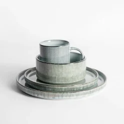 inny Talerz ceramiczny szary STRIO 21,3 cm