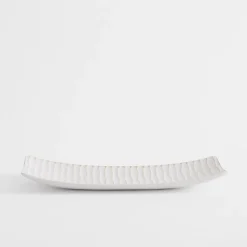 inny Talerz dekoracyjny biały 34x13 cm