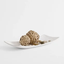 inny Talerz dekoracyjny biały 34x13 cm