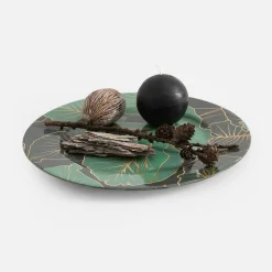 Patery Dekoracyjne|inny Talerz dekoracyjny egzotyczne liście 33 cm