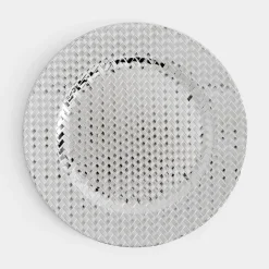 Patery Dekoracyjne|inny Talerz dekoracyjny podtalerz srebrny 33 cm