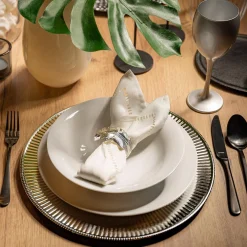 Talerz dekoracyjny podtalerz srebrny 33 cm