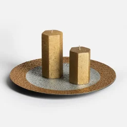 inny Talerz dekoracyjny złoto-srebrny 33 cm