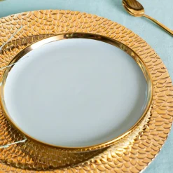 Talerze| Talerz deserowy błękitna mięta AURORA GOLD 20 cm