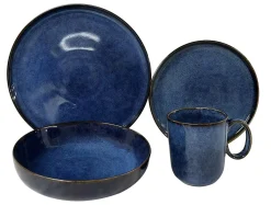 Talerze| Talerz deserowy ceramiczny niebieski SUELO 21 cm