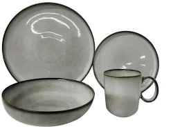 Talerze| Talerz deserowy ceramiczny szary SUELO 21 cm