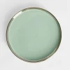 Talerze| Talerz deserowy jasna zieleń AURORA GOLD 20 cm
