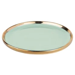 Talerze| Talerz deserowy jasna zieleń AURORA GOLD 20 cm